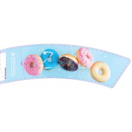 BriteVision Blue Donut 8oz Insulating Hot Cup Coffee Sleeve 1200/CS