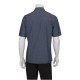 Chef Works SKS003IBLXS Detroit Short-Sleeve Denim Shirt Striped Indigo Blue XS