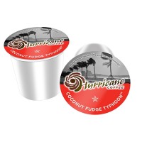 Hurricane Coffee Coconut Fudge Typhoon, 4 Boxes of 24 Cups, 96 Total