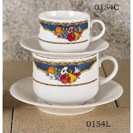 European Gift 0154L Harvest Design 20 oz Latte Cups and Saucers 2/Set