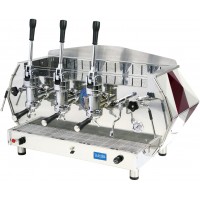 La Pavoni DIA 3L-R 3-Group Diamante Lever Espresso Coffee Machine, Ruby Red, 14L Boiler