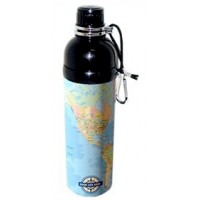 Stainless Steel Water Bottle 24 oz Map 
